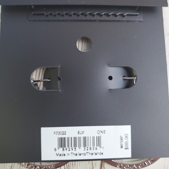 Coach Silver Hoop Earrings F73022 NWT - Picture 3 of 5